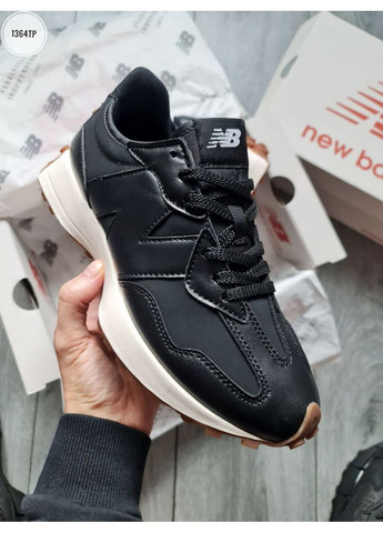Чорні Осінні кросівки чоловічі new balance 327 black leather нью беланс 327 No Brand