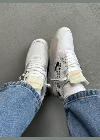 Белые демисезонные кроссовки мужские nike air max 90 x off-white white | найк аир макс 90 белые No Brand