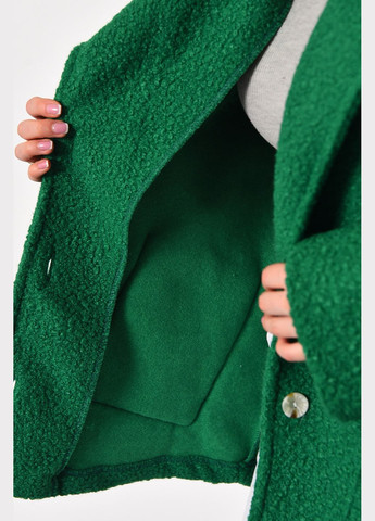 Зелене демісезонне Пальто жіноче напівбатальне вкорочене зеленого кольору Let's Shop