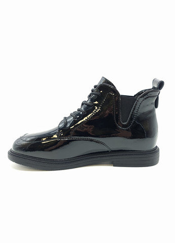 Осенние женские ботинки черные лакированная кожа ya-18-10 23 см (р) Yalasou