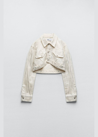 Біла демісезонна джинсова куртка Zara