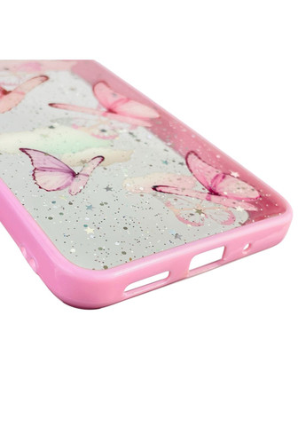 Чехол для Redmi 9A с блёстками с бабочками на сяоми редми 9а розовый Xiaomi (366388607)