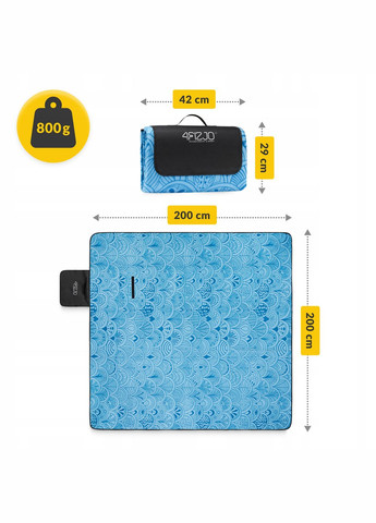 Килимок для пікніка та кемпінгу 200 x 200 см складний (P-5905973400947) 4FIZJO (333652173)