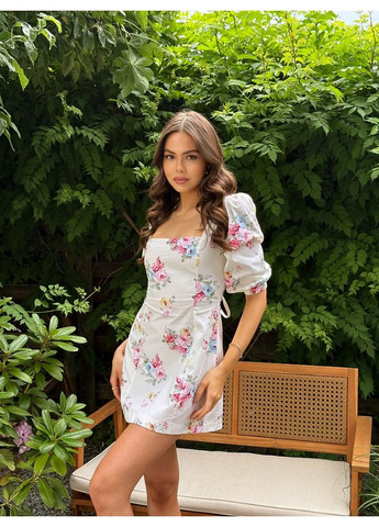 Молочное повседневный женское летнее мини платье melisa (mil625) milirud