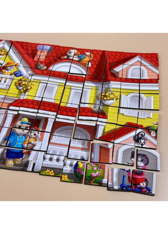 Деревянный пазл-вкладыш "Кошачий дом пазл летний" (ПСД273) PSD273 Ubumblebees (372494715)