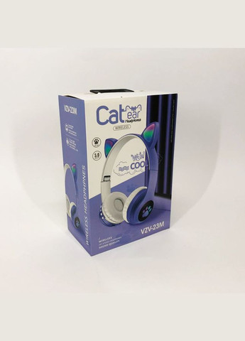 Бездротові навушники з котячими вушками та RGB підсвічуванням Cat VZV 23M. Колір: синій No Brand (357346643)
