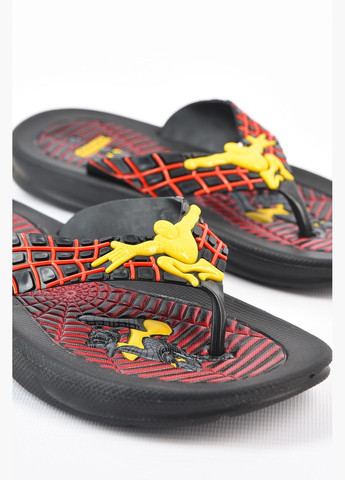 Черные вьетнамки детские для мальчика черно-красного цвета с человеком пауком Let's Shop