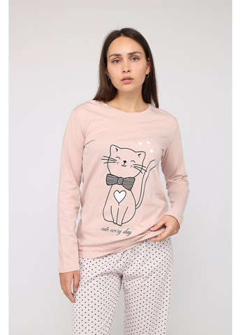 Розовая пижама с штанами женская цвет розовый цб-00285829 Yuki