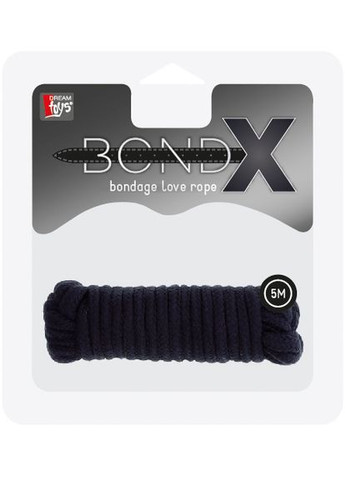 Мотузка для бондажу Bondx Love Rope 5 м Чорна CherryLove Dreamtoys (282708468)