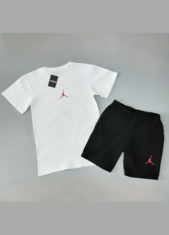 Стильний чоловічий костюм Air Jordan шорти+футболка чорно-білі Freedom (332980455)