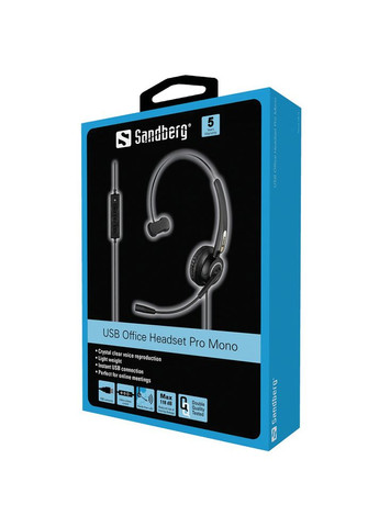 Навушники з мікрофоном USB Office Headset Pro Mono Sandberg (348058581)