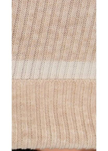 Бежевый демисезонный женский укороченный свитер, в полоску, шерсть/акрил (арт. 420) No Brand