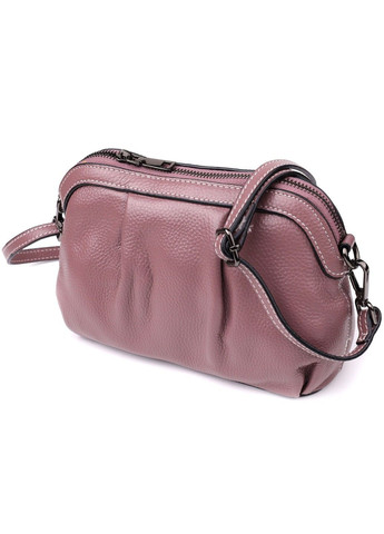 Интересная женская кожаная сумка с эффектной драпировкой 22898 Пурпурный Vintage (357495037)