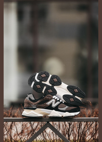 Черные всесезонные кроссовки new balance No Brand 9060 Black White Brown
