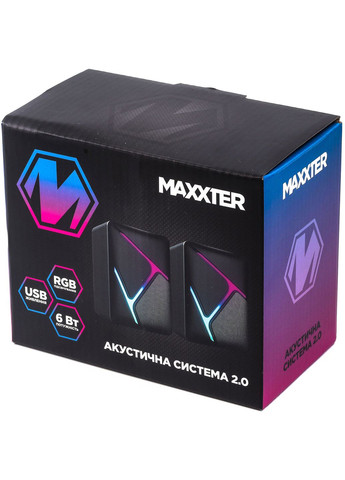Акустична система 2.0 CSP-U004RGB Maxxter (339081218)
