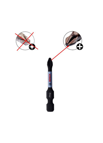Ударна Біта Impact Control PH2 (50 мм, 1/4", 1 шт) хрестоподібна (21607) Bosch (295040481)