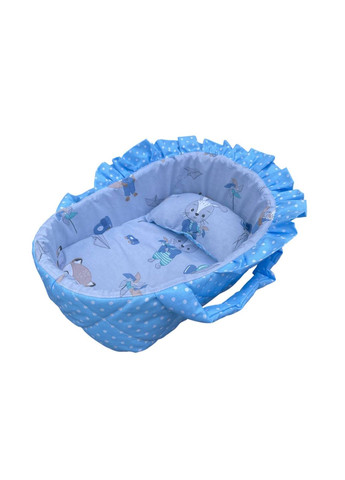 Колиска для ляльки до 30 см блакитна 203 No Brand (347637757)