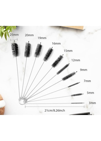 Набір щіток для чищення пляшок 10 шт 21 см (0120) No Brand (351366365)