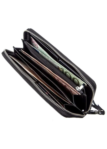Кожаный женский клатч на молнии 18933 Черный st leather (341260743)