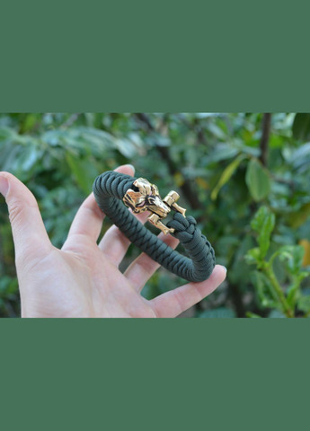 Браслет с маской Смерти латунь из паракорда плетения Узелковое + брелок в подарок No Brand (344584815)