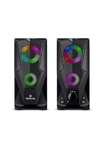 Колонки S-111 black (с динамической подсветкой) Real-El (333824416)