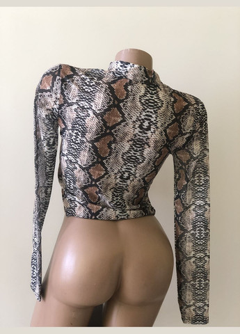 Бежевая женская топ кофточка со змеиным принтом гольф водолазка honey fashion accessories s бежевый (10-123) No Brand