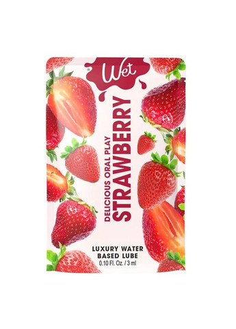 Оральний лубрикант зі смаком та ароматом полуниці "Strawberry" 30 мл Wet (302671048)