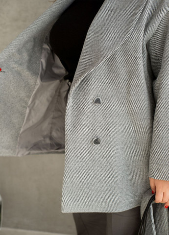 Черно-белое Классическое, Повседневный, Кэжуал, Вечерний классическое полупальто двубортное No Brand однотонное