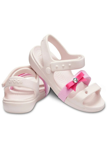 Розовые повседневные сандалии keeley charm sandal barely pink 8-25-16 см Crocs