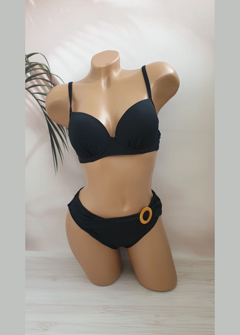 Чорний літній жіночий роздільний купальник роздільний No Brand