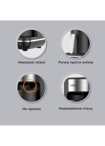 Электрическая турка для кофе SK-0137, 250 мл Черный с хромом Sokany (362456002)