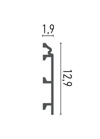 Плінтус дюрополімерний 129x19x2000 мм Grand Decor ProfiLuxe HCR 509 (336382740)