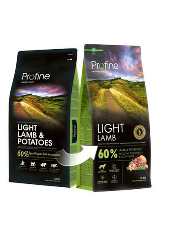 Корм сухой Light Lamb and Potatoes для собак с избыточным весом, с ягнятиной и картофелем, 12 кг Profine (364788956)