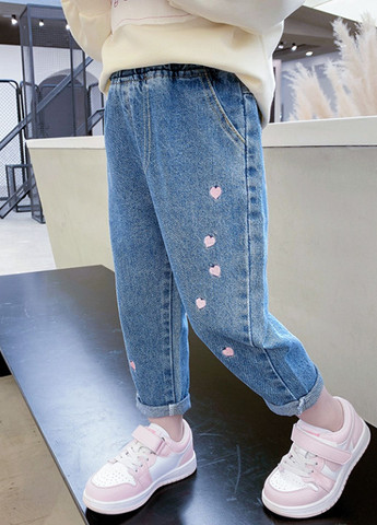 Синие демисезонные кюлоты джинсы No Brand