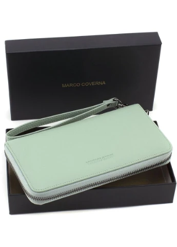 Женский кожаный портмоне на молнии фисташкового цвета W004 Light Green Marco Coverna (303832031)