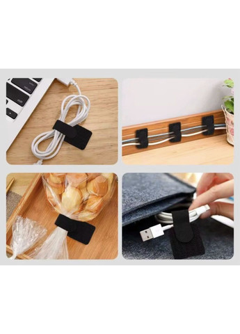 Липучка для кабелю фиксатор-стяжка JoyRo органайзер клипса хомут кабель менеджменту 3М L 1 шт Черный Joy (371647820)