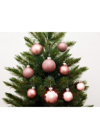 Елочные стеклянные шарики House of Seasons комплект 26 шт темно-розовые для украшения елки декор для дома ProDobro (367264280)