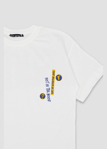 Біла літня футболка з коротким рукавом для хлопчика колір білий цб-00246447 First Kids