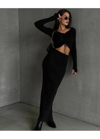 Женский костюм черного цвета No Brand Рз 6220 1547 (370757732)