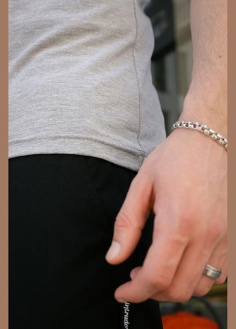 Серая футболка мужская с вышивкой "тризуб" серый меланж с коротким рукавом Intruder