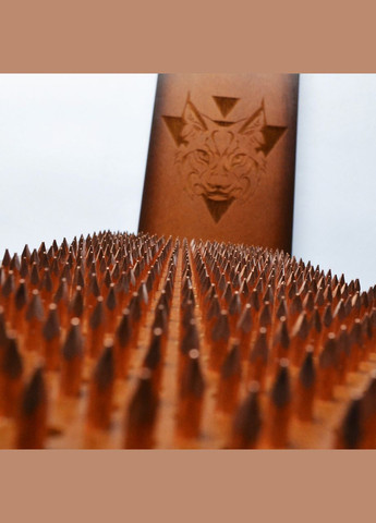 Доска Садху (медь) "Рысь", доска с медными гвоздями для йоги, шаг 10мм. Доска для стоянки на гвоздях. No Brand (301482661)