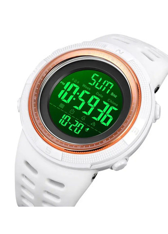 Спортивные наручные часы 2070 (Белые с черным циферблатом) Skmei (332635078)