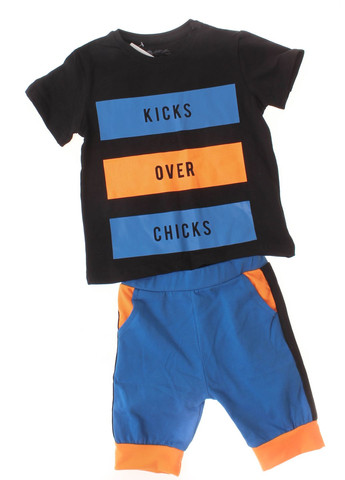 Черный летний футболка + бриджи m 120 и неон оранжевый HA