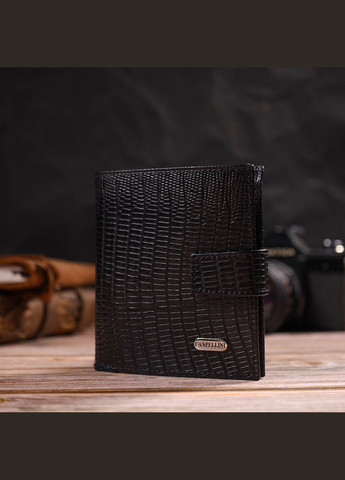 Фактурный мужской бумажник из натуральной кожи с тиснением под крокодила 21745 Canpellini (298570803)