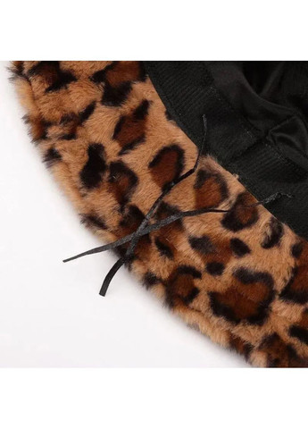 Жіноча зимова панама 54–58 см леопардова, теплий стильний капелюх на голову, утеплена No Brand (364191369)