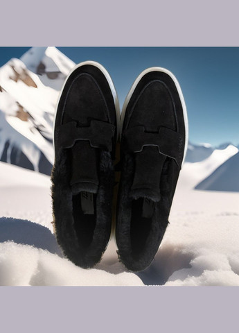 Зимние лоферы высокие замшевые Marandi без декора из натуральной замши