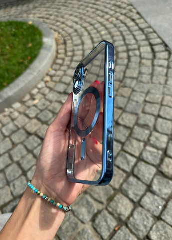Чохол для iPhone 16 Plus Shining with MagSafe захист камери Blue / чохол для айфон 16 Плюс магсейф блакитний No Brand (305572613)