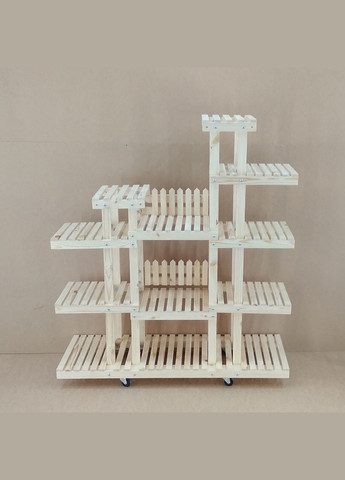 Підставка для квітів з дерева Бордо на коліщатках бланже (ЦВТ-102401) No Brand (328226018)