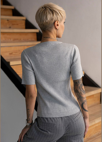 Серый демисезонный джемпер женский №008 Leinle