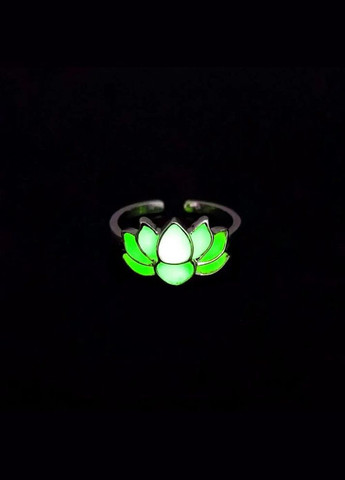 Кольцо женское серебристое светящиеся в ночи люминесцентное зеленое р регулируемый Fashion Jewelry (285110750)